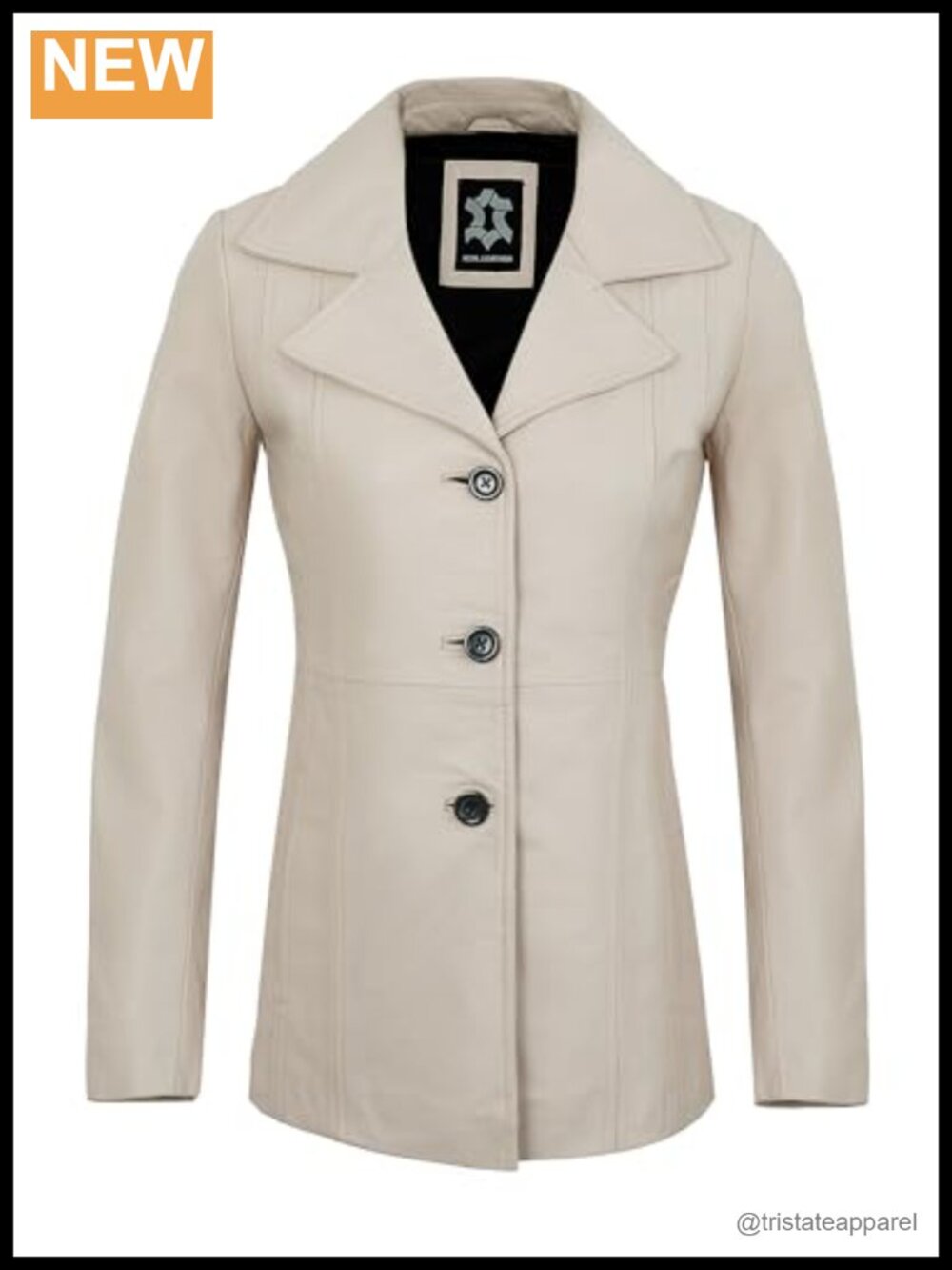 Women's Real Lambskin Leather Blazer Casual Button Down Coat